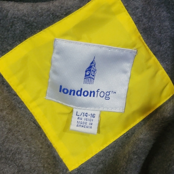 London Fog Yellow Hooded Zip Up Jacket NWOT Large 14 16 Girls - Picture 7 of 8